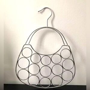 Rack Sliver metal Scarf Hanger with 15 Holes purse shaped 15" x 11.5"